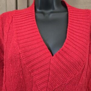 WAYNE ROGERS Vintage Red  Ribbed  Sweater Size Small